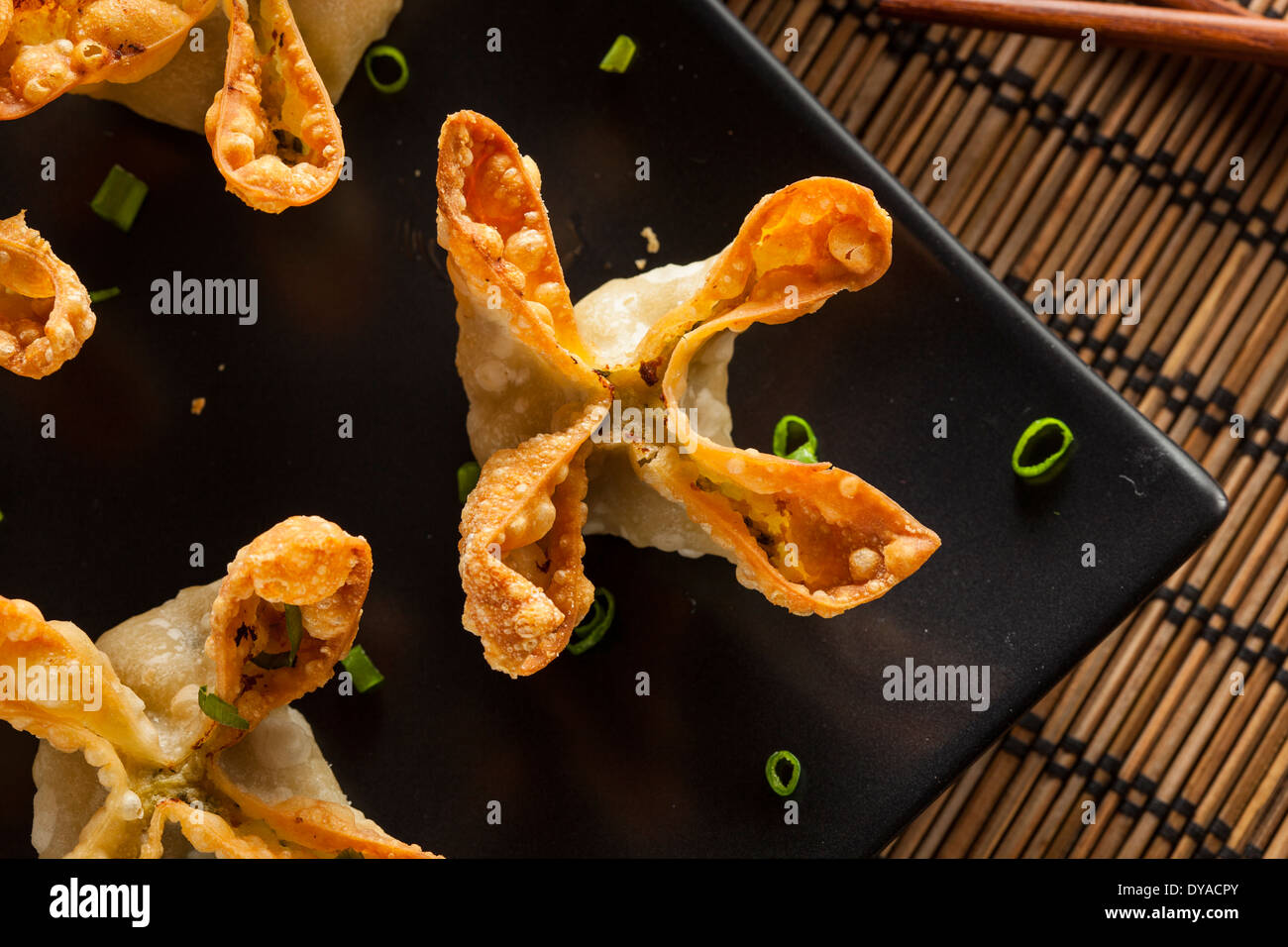 Homemade Asian Crab Rangoons with Sweet and Sour Sauce Stock Photo Alamy