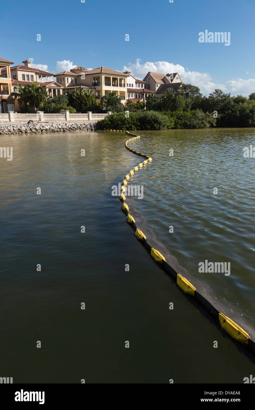 Protective Floating Barrier Boom at Seawall WCI Community, Tampa, FL