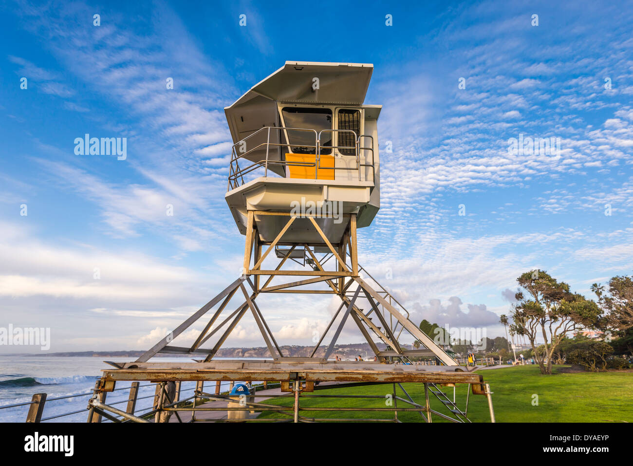 Lifeguard Tower at Ellen Browning Scripps Park.  La Jolla, California, United States. Stock Photo