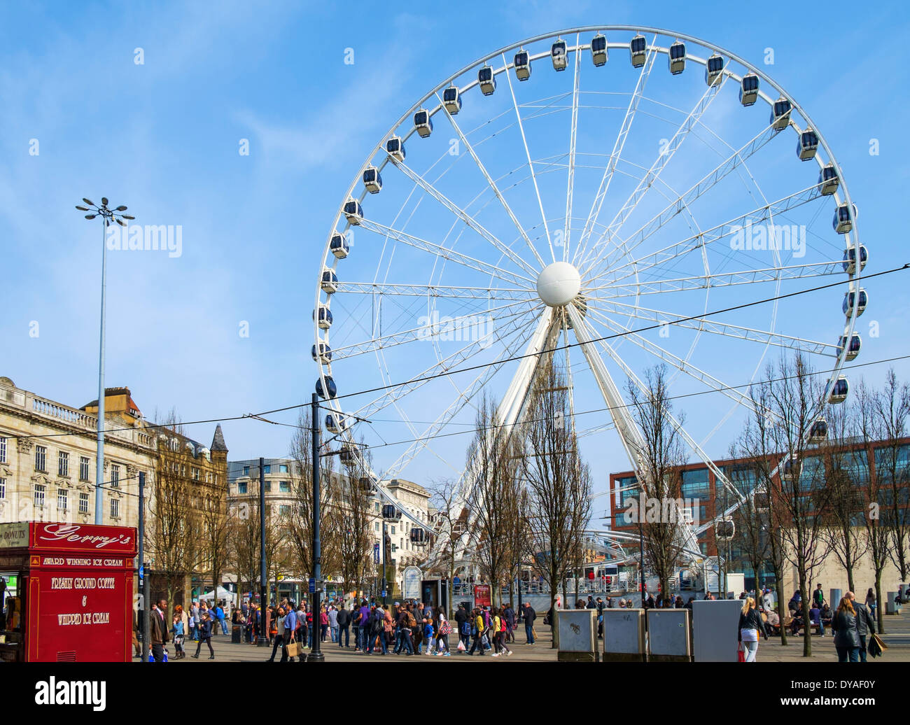 The Wheel of Manchester, Piccadilly Gardens, Manchester, England, UK Stock Photo
