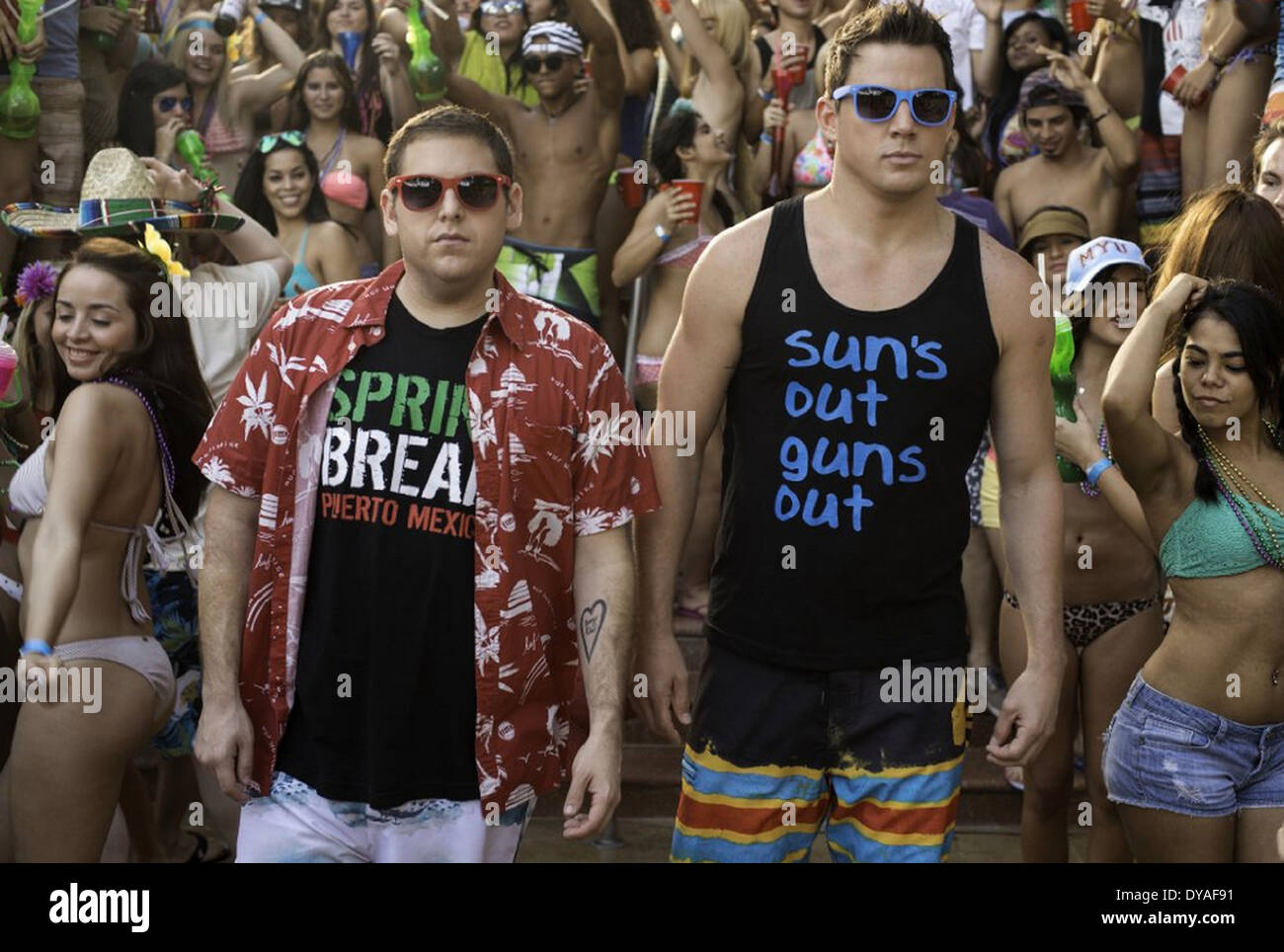 22 JUMP STREET 2014 Columbia Pictures film with Channing Tatum (at right) and Jonah Hill Stock Photo