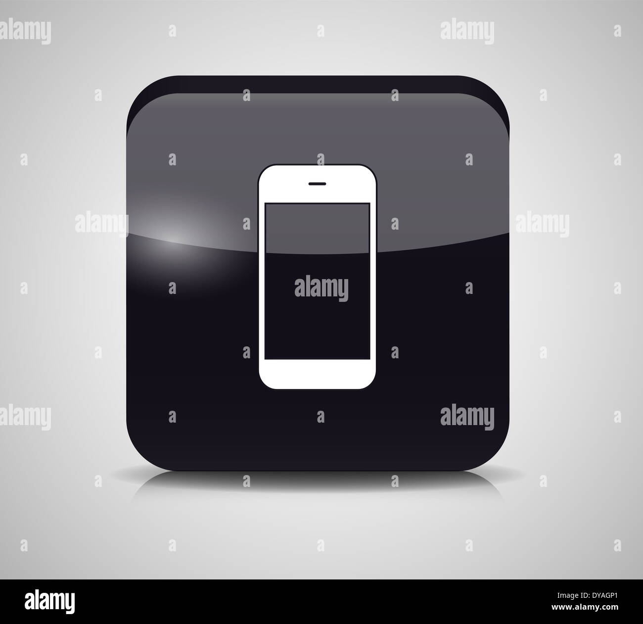 Glass Phone Button Vector Illustration Stock Photo