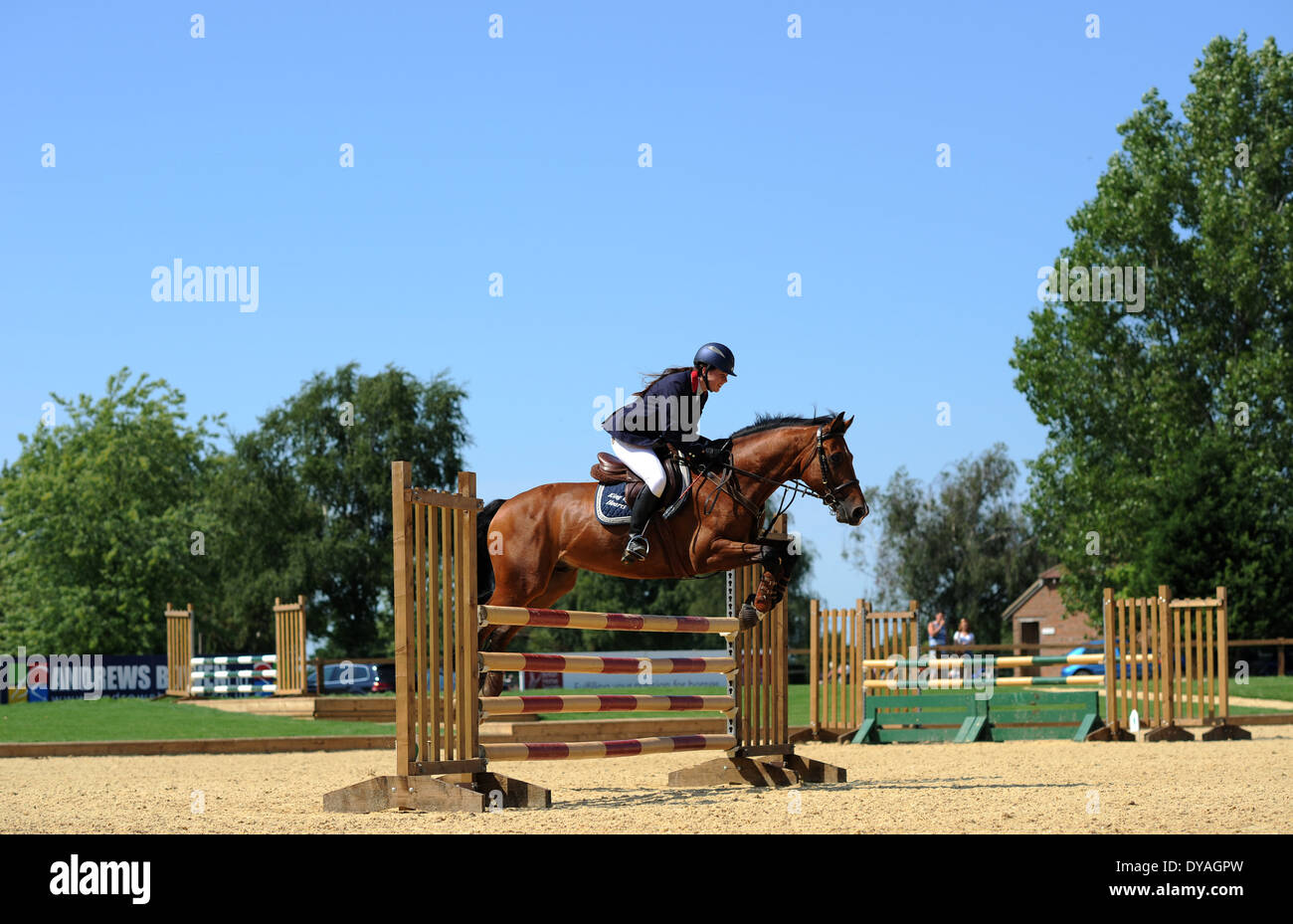 Horse rider jumps fence during hi-res stock photography and images - Alamy