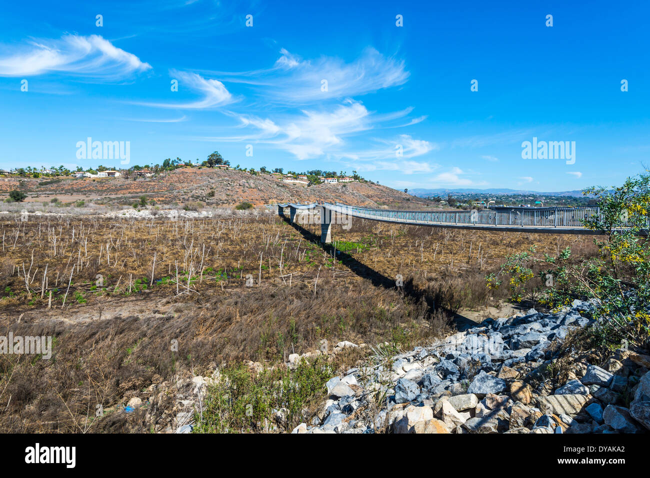 Lake Hodges and the Pedestrian Bridge. Escondido, California, United
