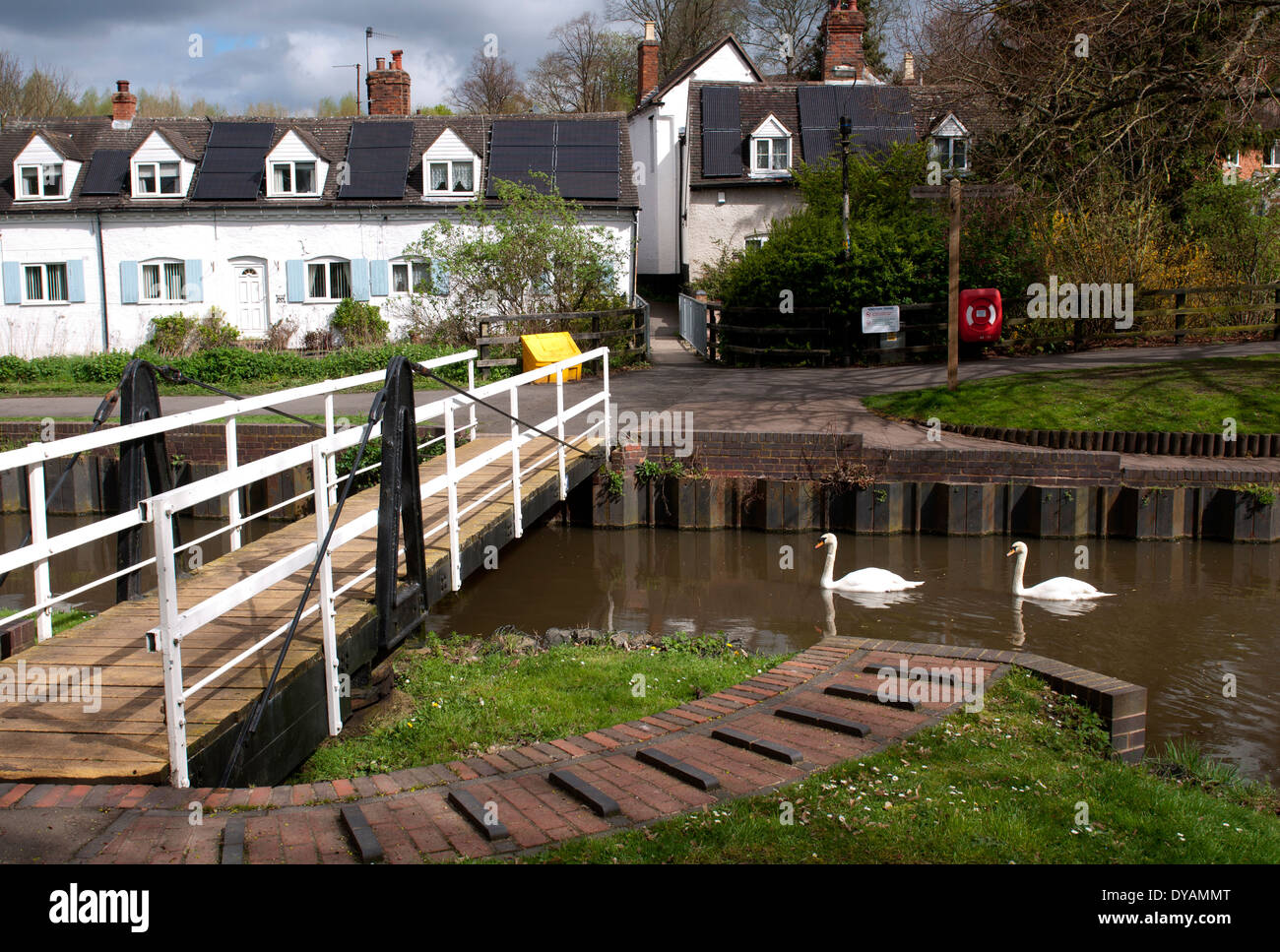 Droitwich Canal swing bridge in Vines Park, Droitwich Spa