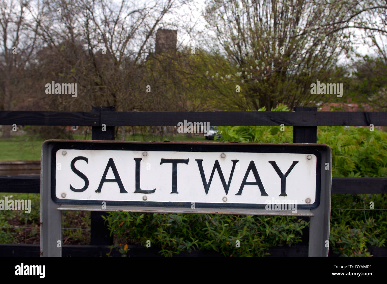 Saltway road sign, Droitwich Spa, Worcestershire, England, UK Stock