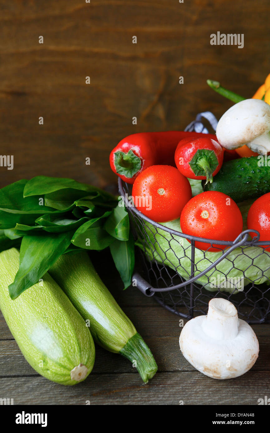 vegetables raw and fresh, food closeup Stock Photo