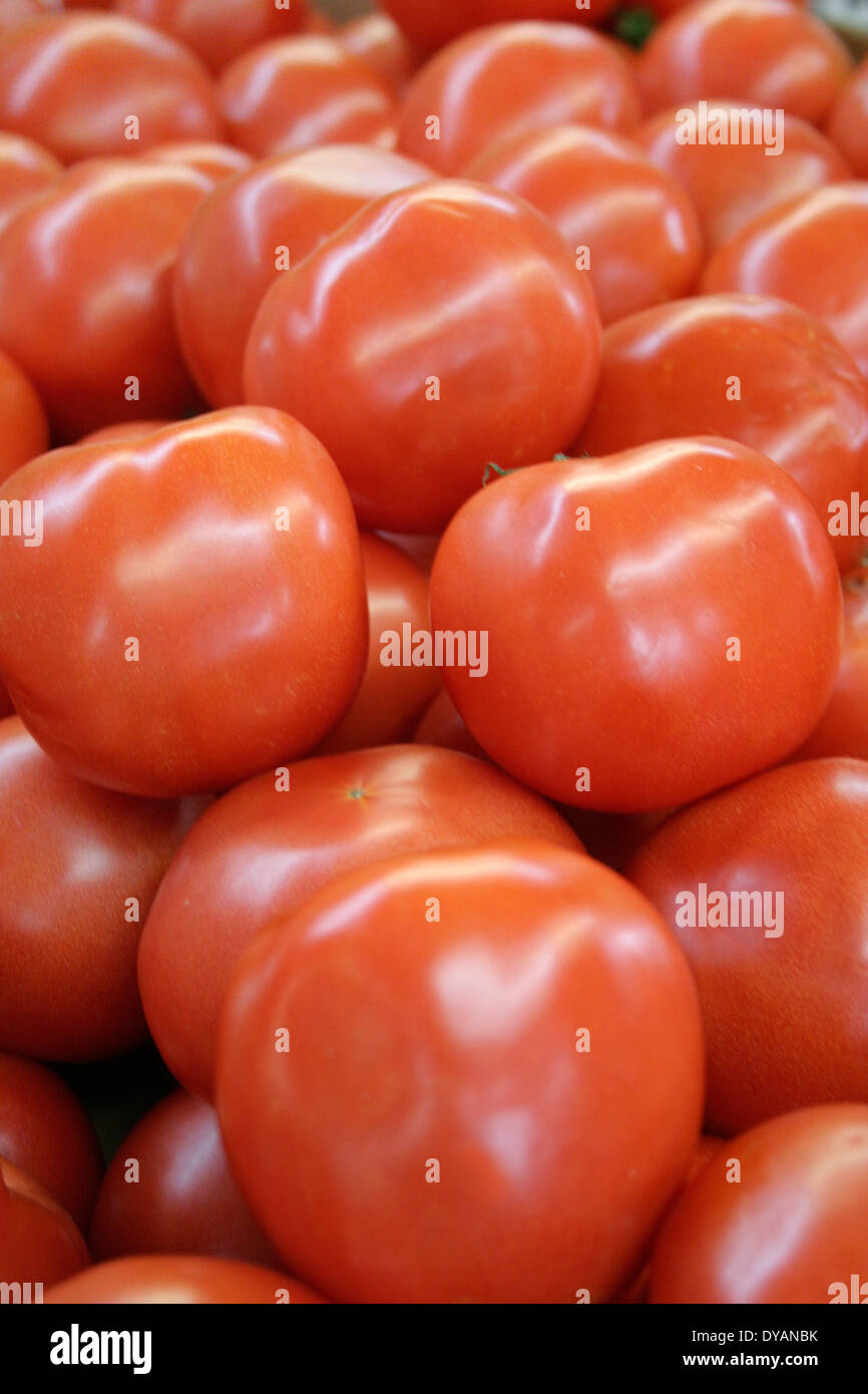 Tomato's in a food or produce market Stock Photo