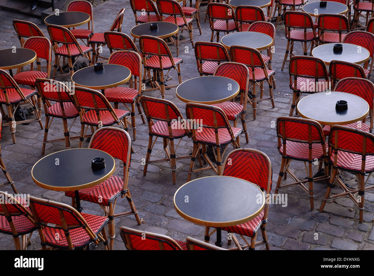 Red Chairs and Tables, Parisian Café, Paris, France Stock Photo Alamy