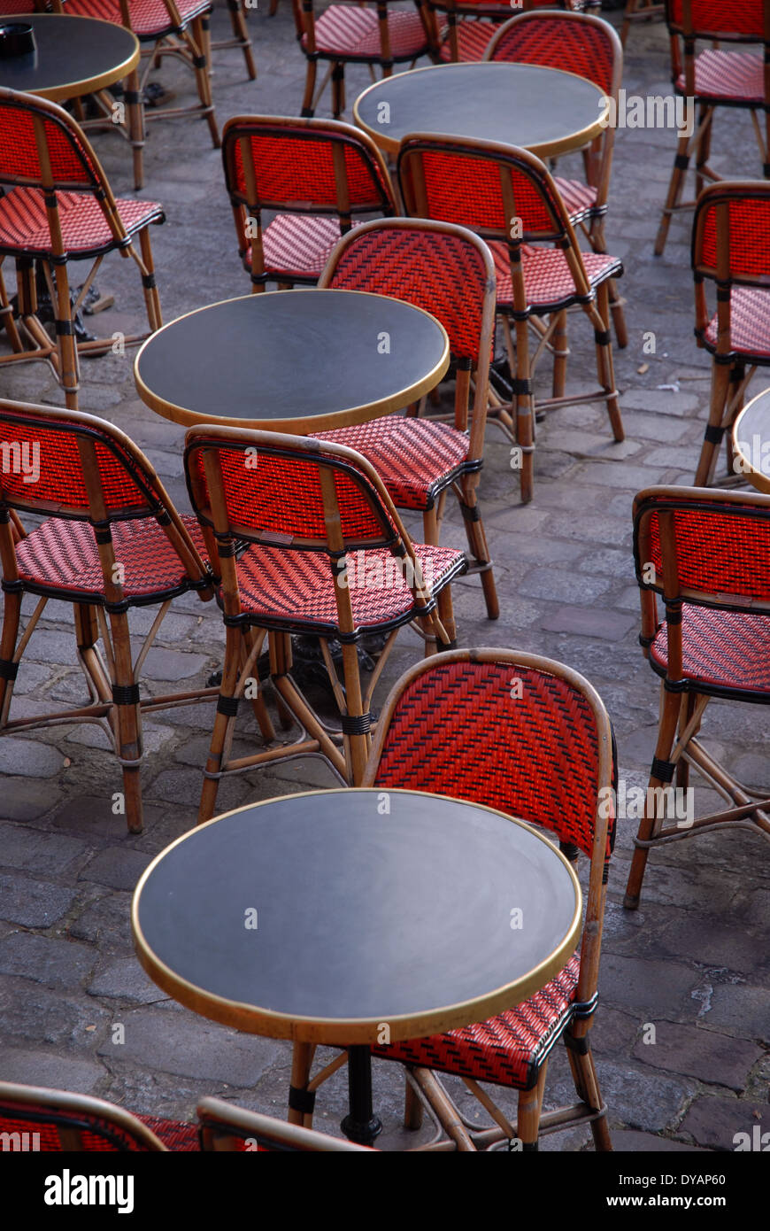 Red Chairs and Tables, Parisian Café, Paris, France Stock Photo Alamy