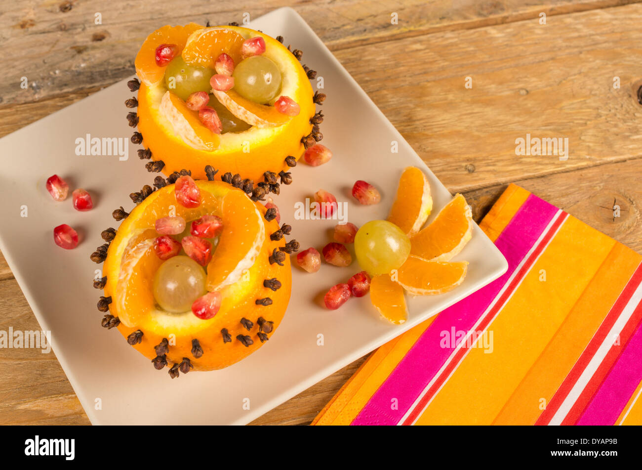 A Fresh Fruit Salad Served In A Creative Way Stock Photo Alamy