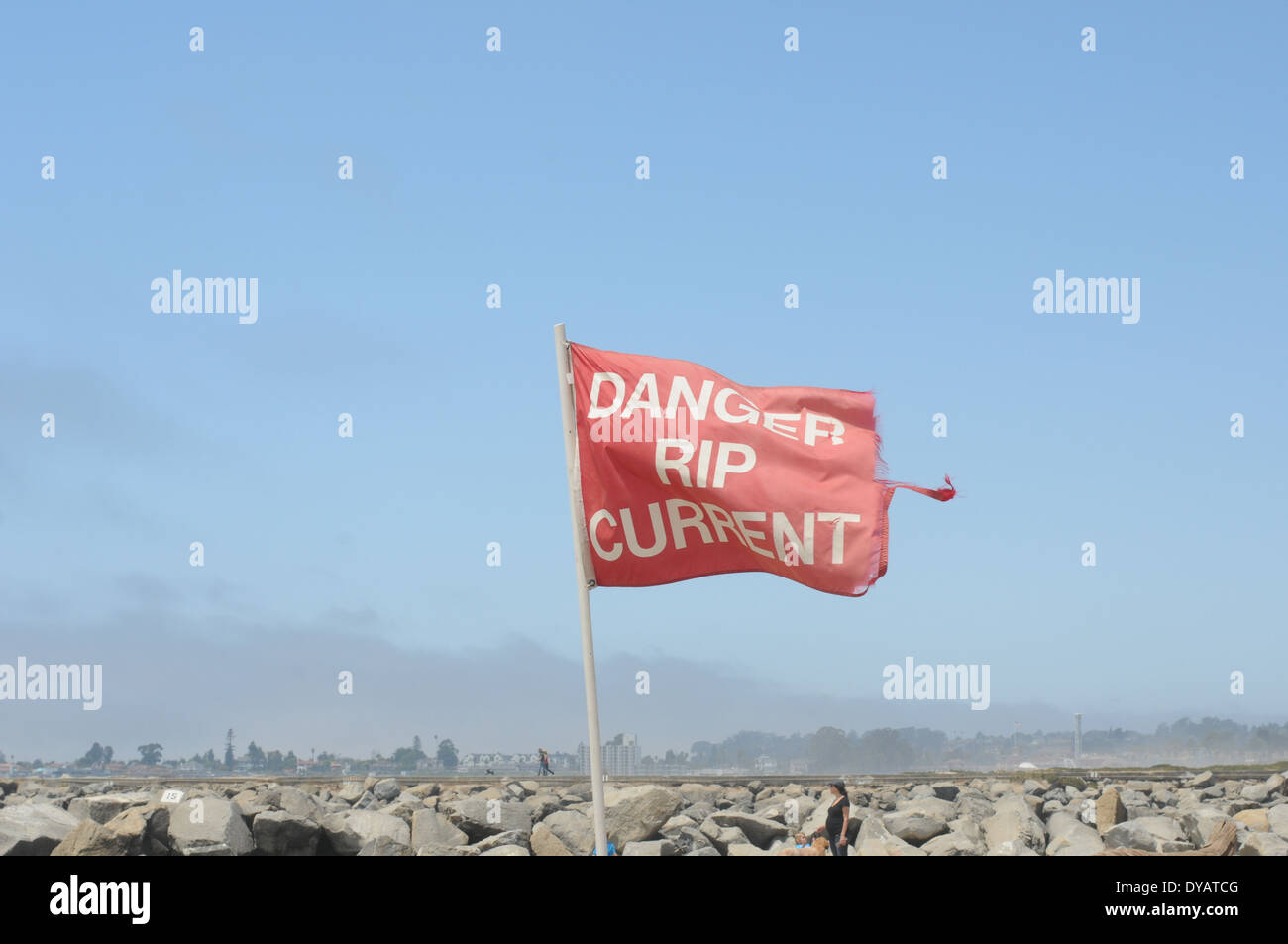 capitola california beach flag warning of dangerous rip current Stock ...
