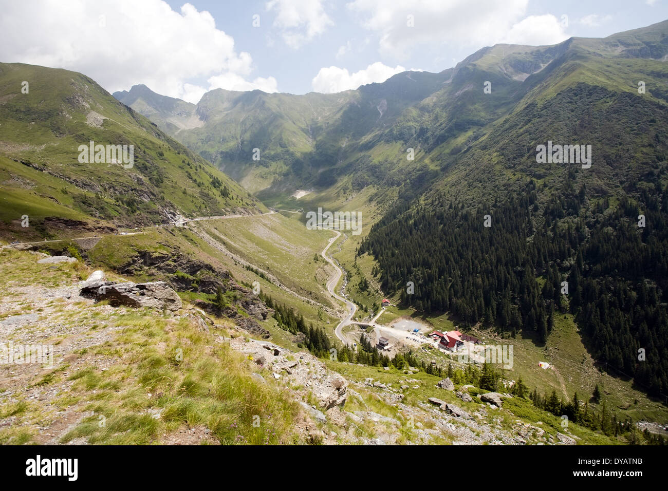 beautiful scenic mountain road, Transfagarasan highway, Romania Stock Photo