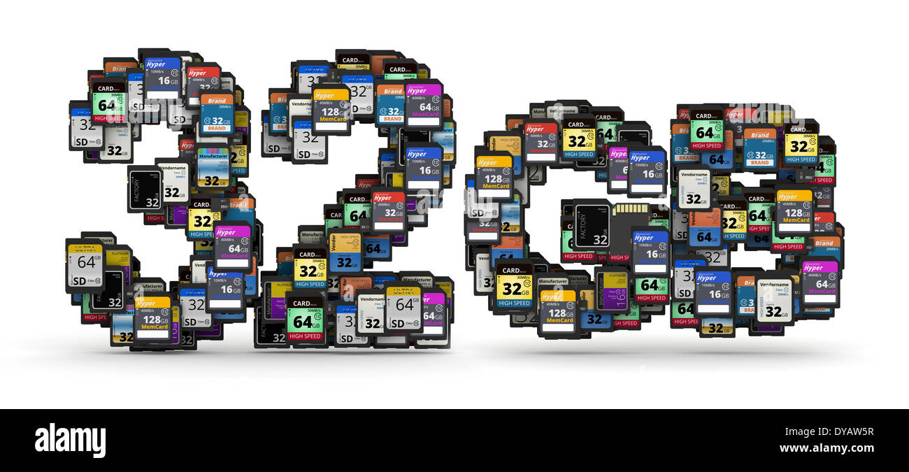 Memory cards capacity Stock Photo Alamy