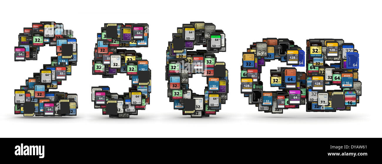Memory cards capacity Stock Photo Alamy