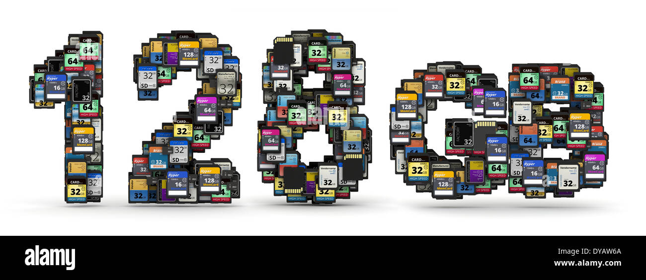Memory cards capacity Stock Photo Alamy