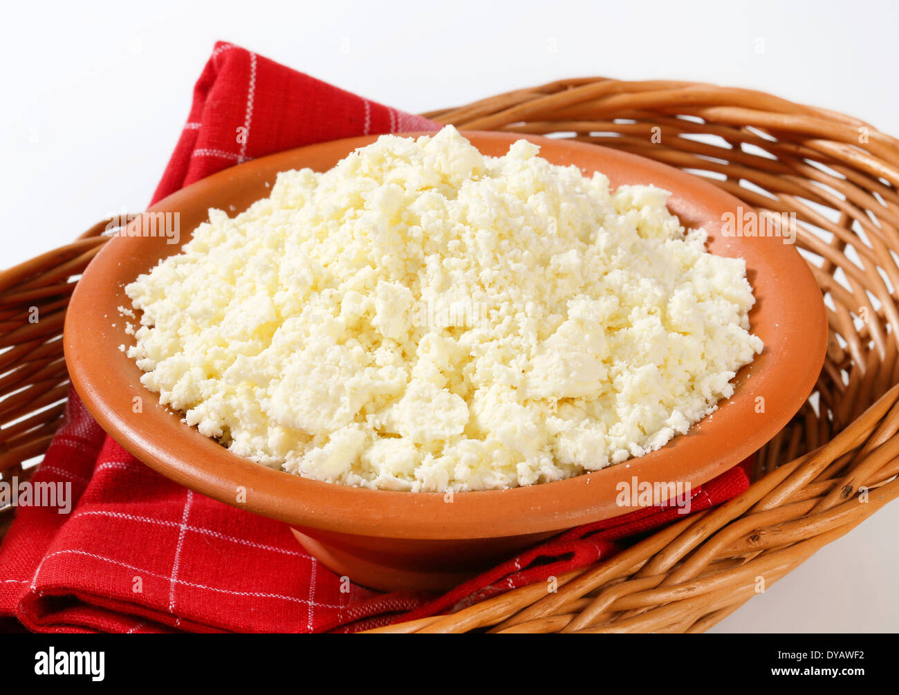 Bowl of Slovak Bryndza cheese Stock Photo