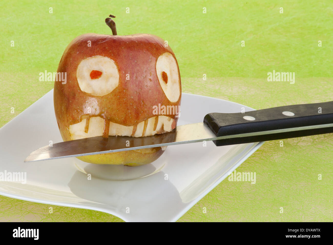 Face in the apple Stock Photo