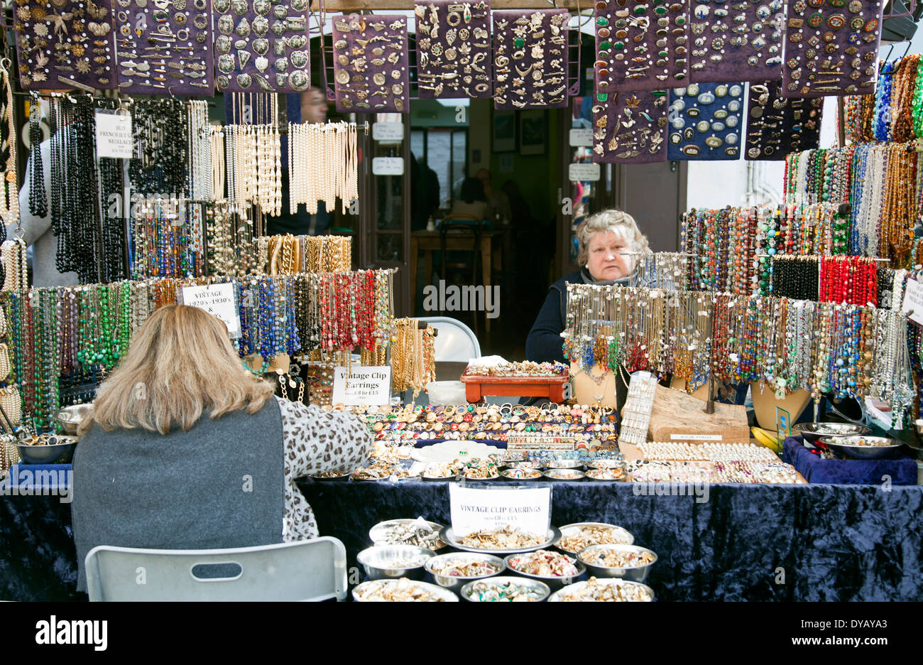 Jewellery stall portobello road market hi res stock photography