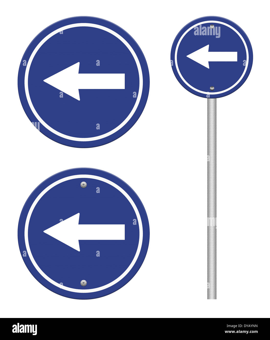 Arrow traffic sign isolated on white background ,part of a series Stock ...