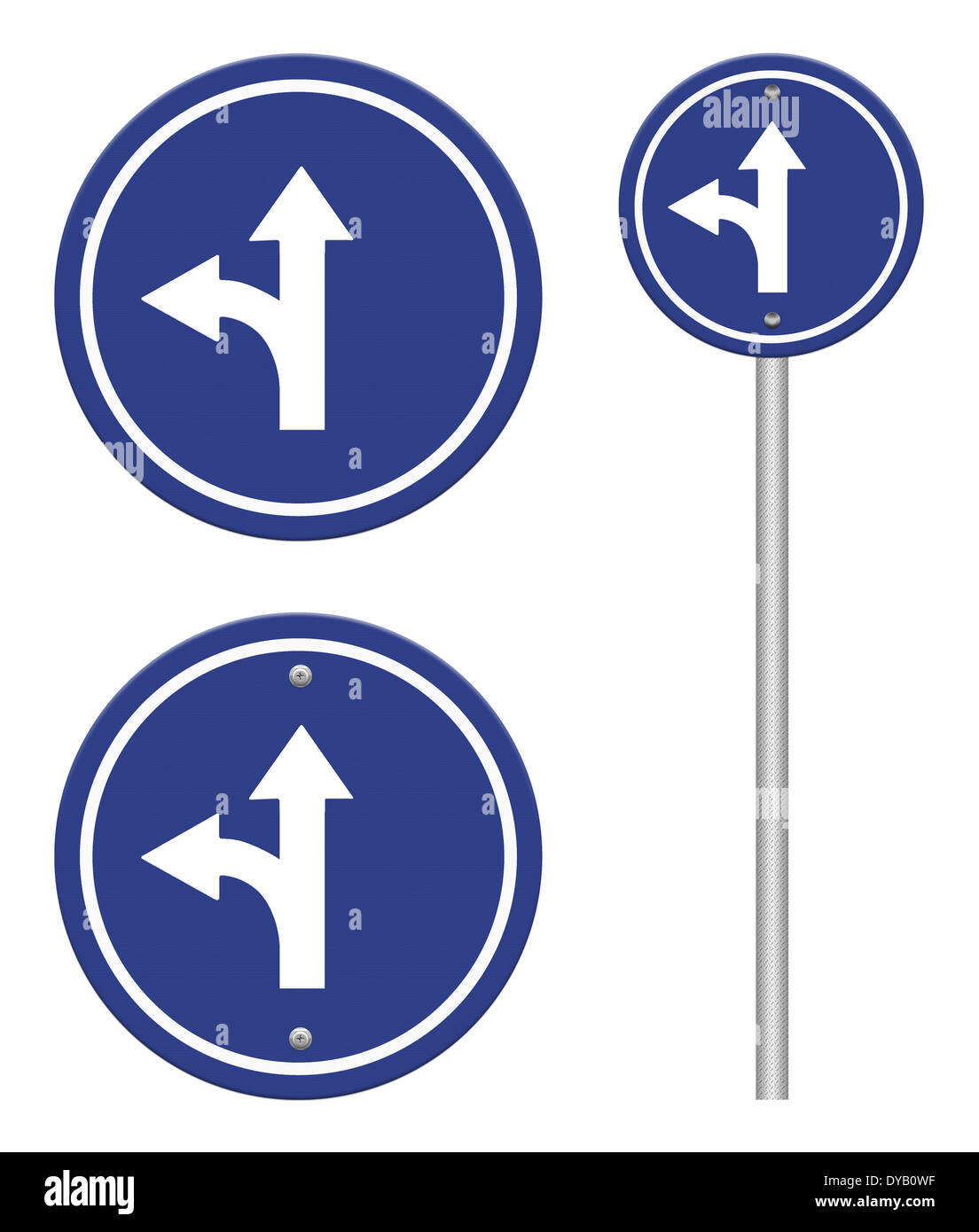 circle blue road signs Stock Photo Alamy