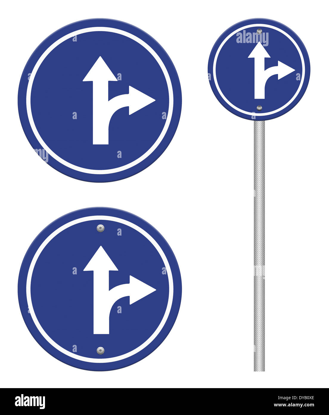 circle blue road signs Stock Photo Alamy
