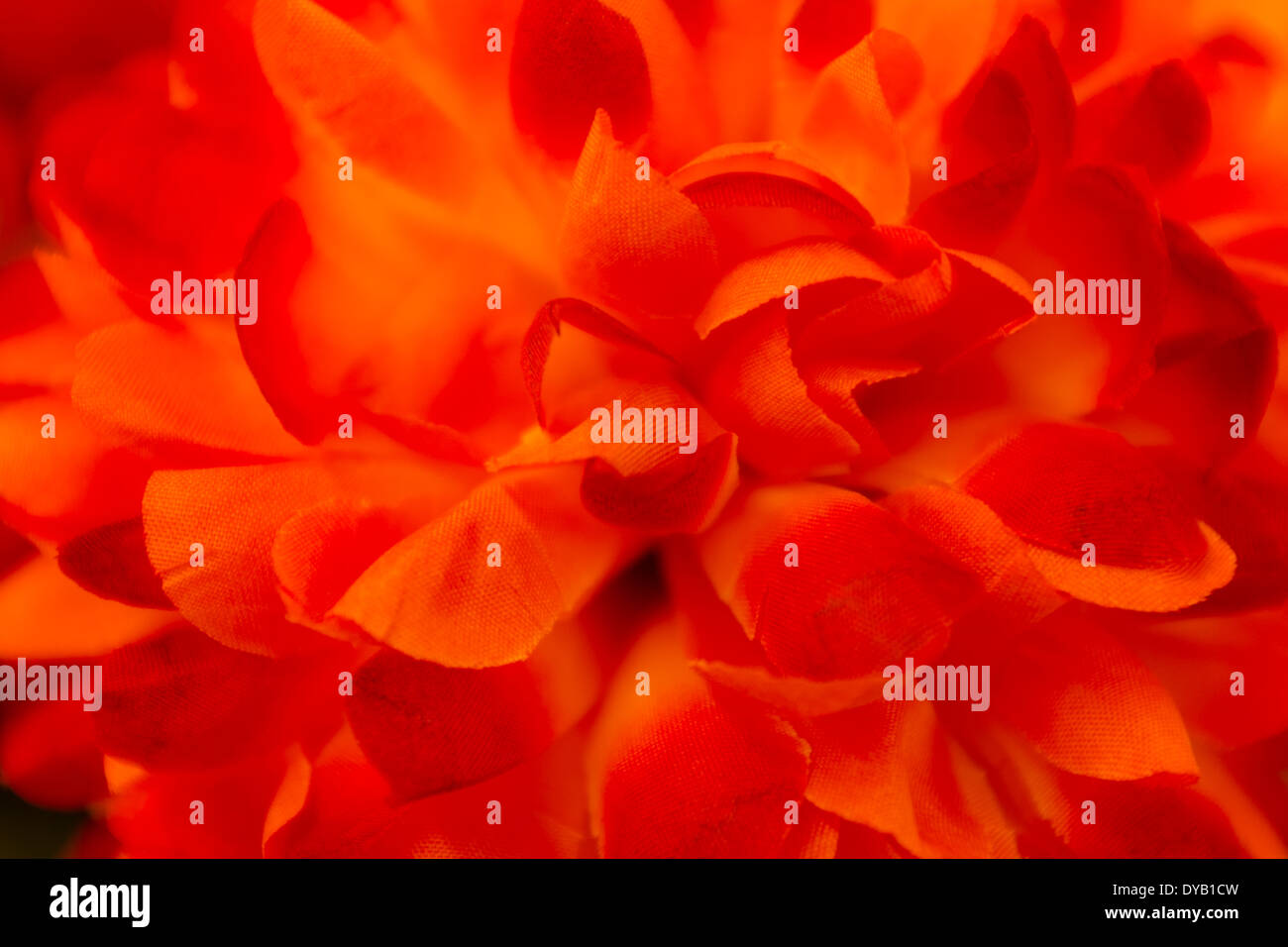 Macro shot of a bright orange cloth flower making an interesting background texture. Stock Photo