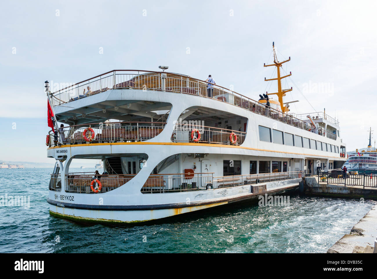 Local ferry docked at Eminonu, Istanbul, Turkey Stock Photo