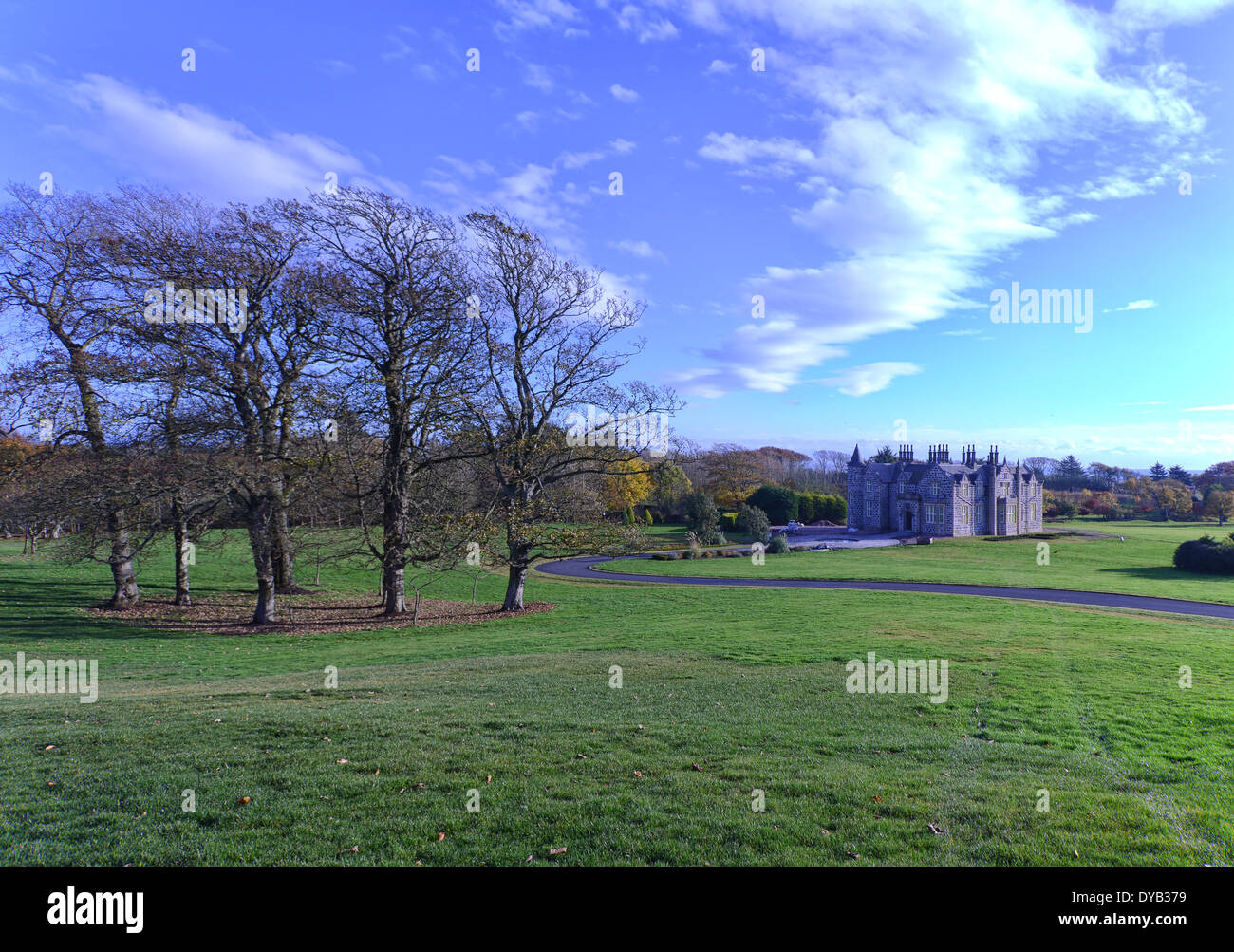 Image of MacLeod House & Lodge at Trump International Golf Links in Aberdeen, Scotland Stock Photo