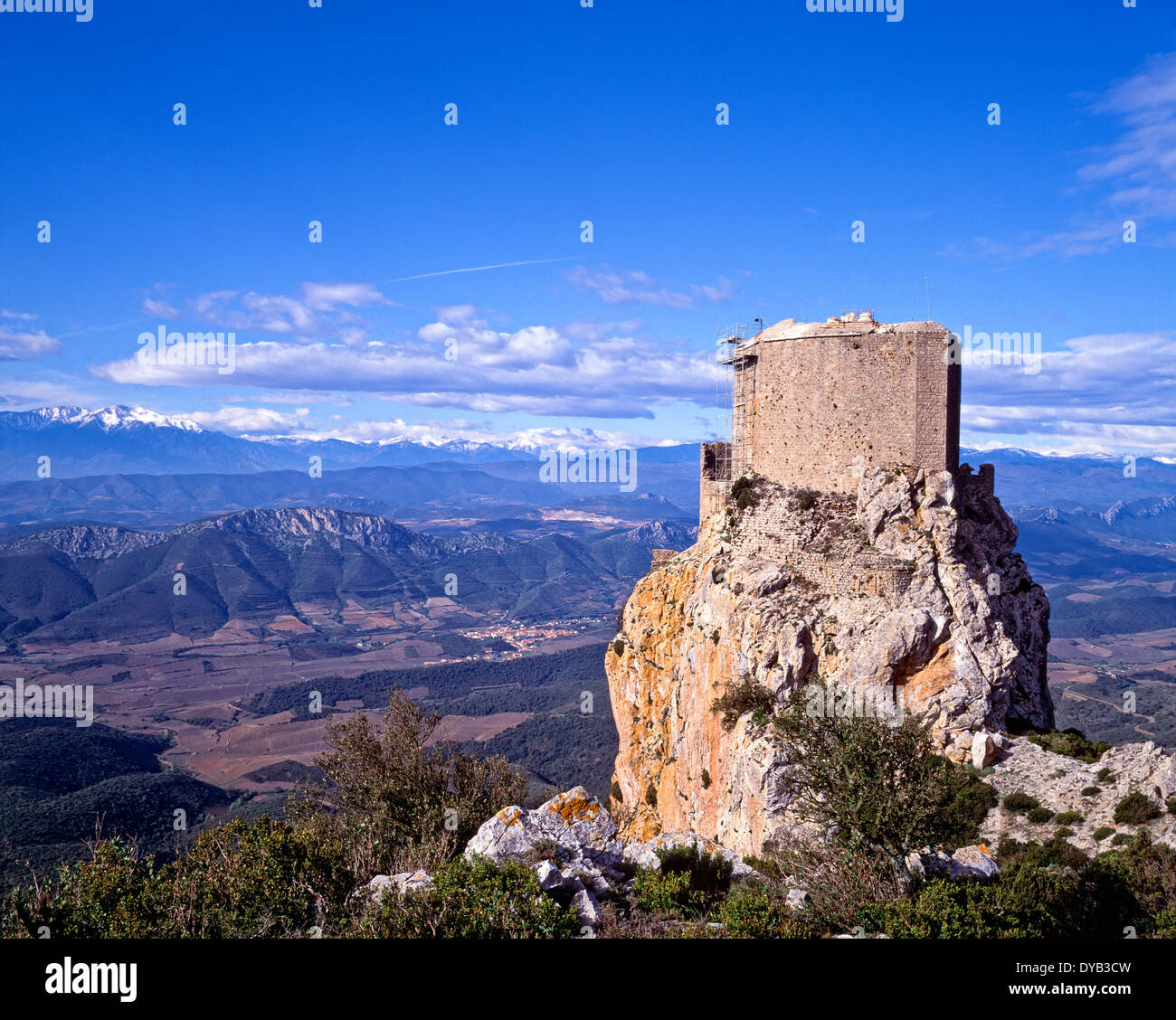 Chateau de Queribus Languedoc-Roussillon France Stock Photo