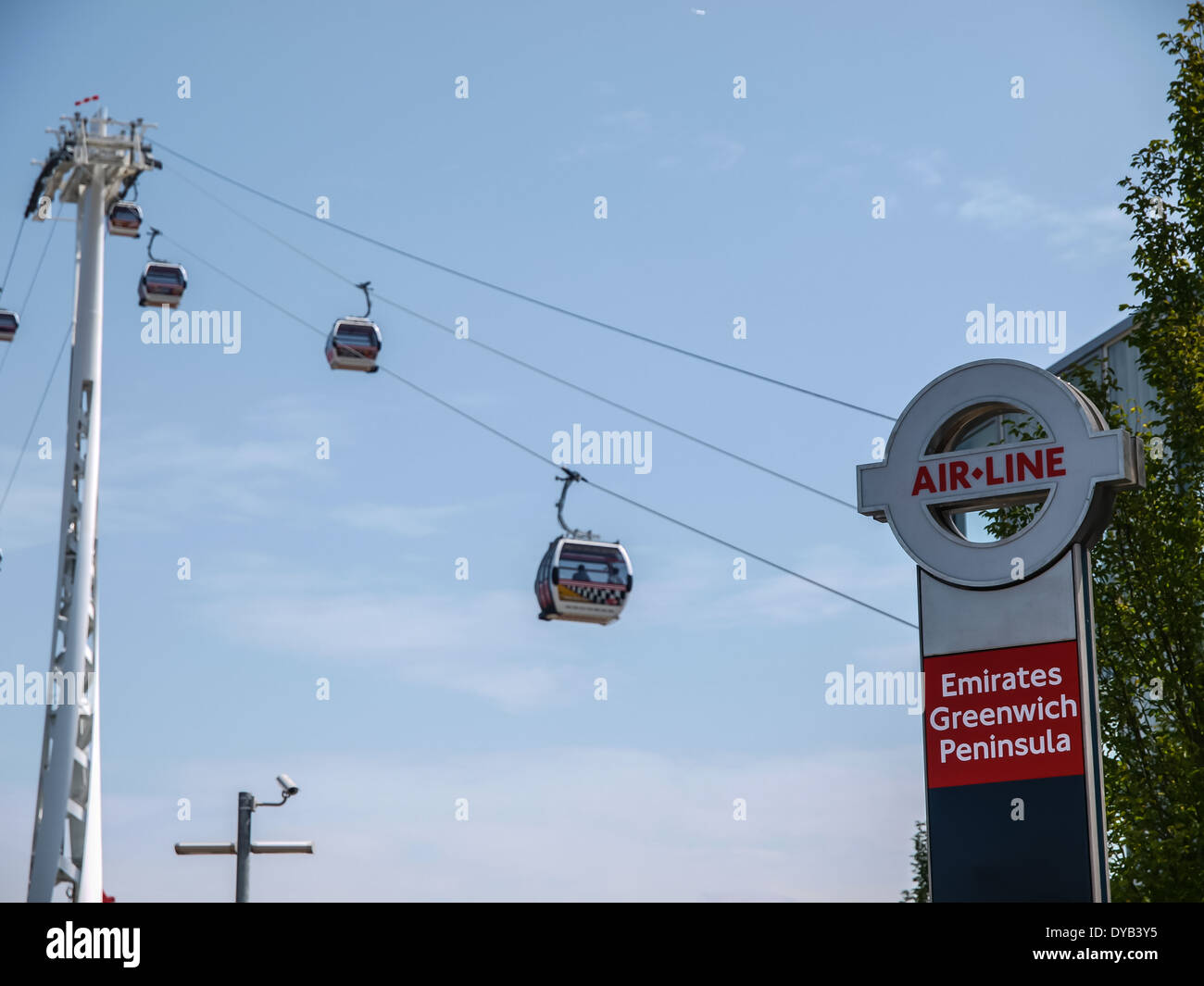 Emirates AirLine Cable Car's near the Emirates Greenwich Peninsula station Stock Photo Alamy