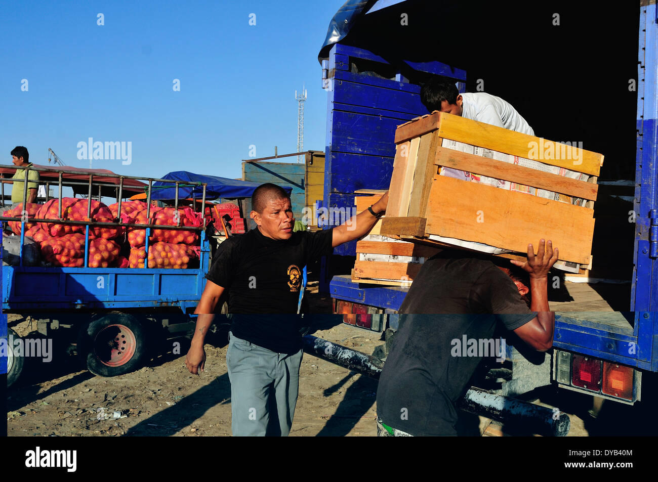 Port of Masusa in IQUITOS . Department of Loreto .PERU Stock Photo