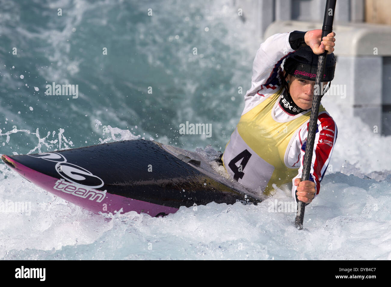 Beth LATHAM, A Final K1 Women's GB Canoe Slalom 2014 Selection Trials Lee Valley White Water Centre, London, UK Stock Photo
