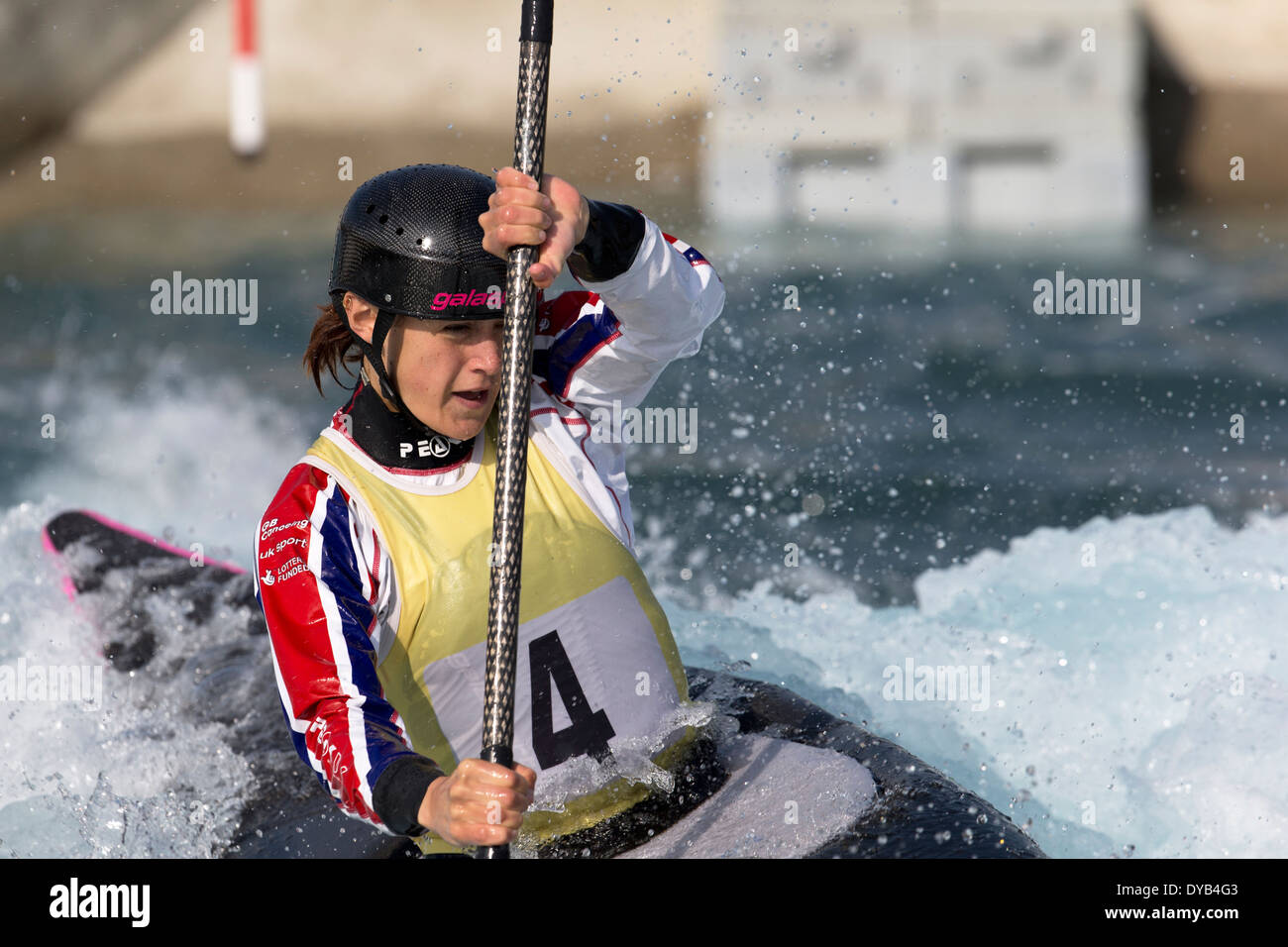 Beth LATHAM, A Final K1 Women's GB Canoe Slalom 2014 Selection Trials Lee Valley White Water Centre, London, UK Stock Photo