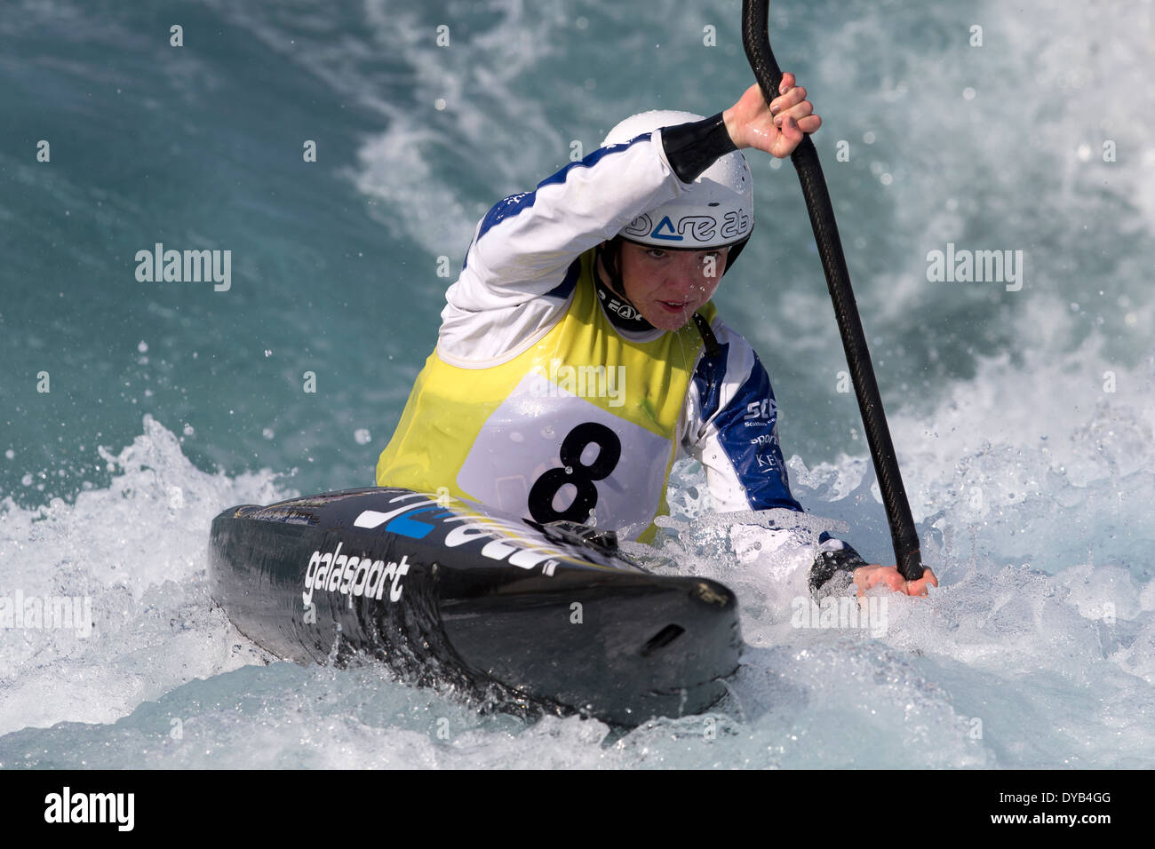 Amber MASLEN, A Final K1 Women's GB Canoe Slalom 2014 Selection Trials Lee Valley White Water Centre, London, UK Stock Photo