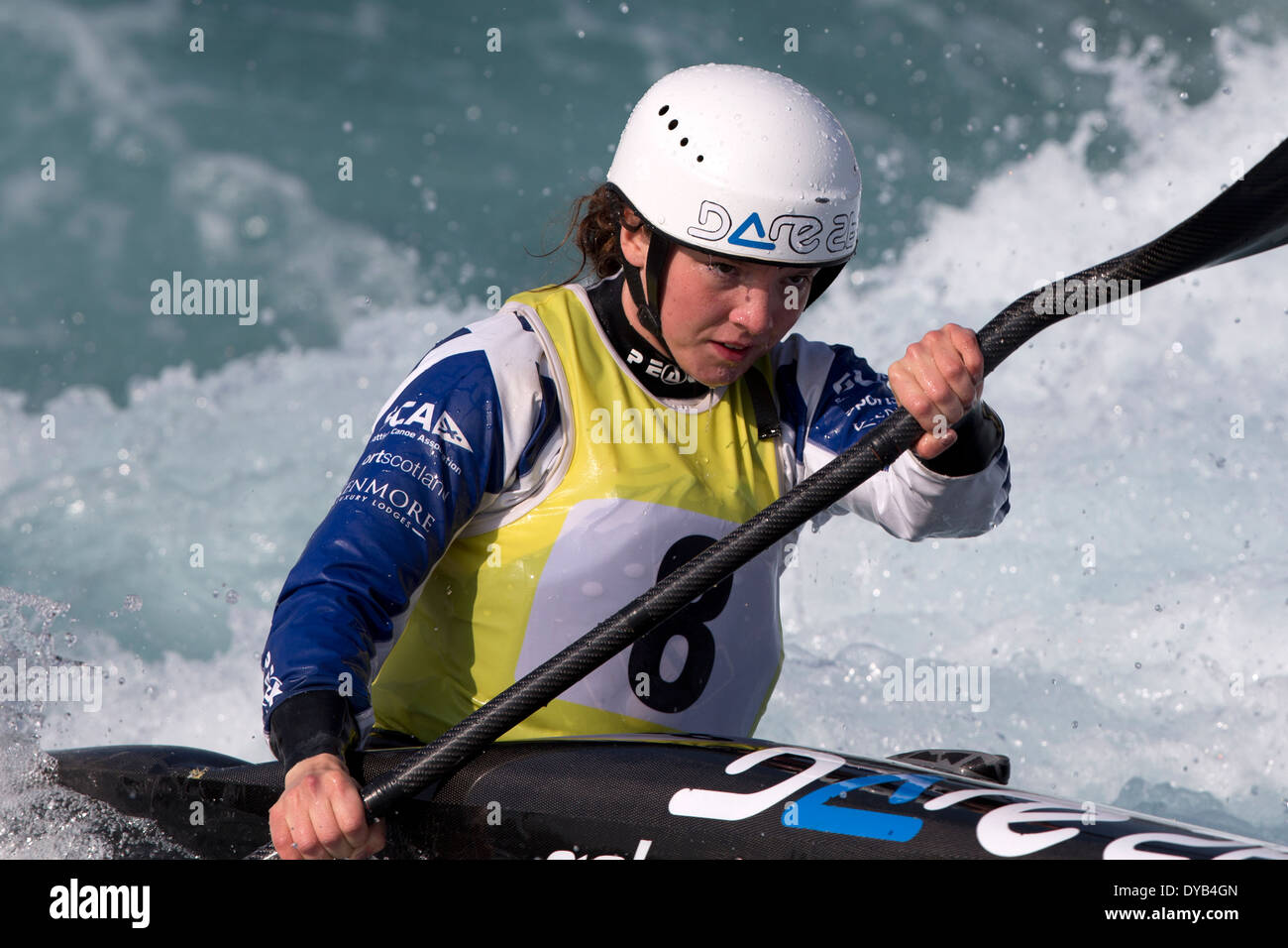 Amber MASLEN, A Final K1 Women's GB Canoe Slalom 2014 Selection Trials Lee Valley White Water Centre, London, UK Stock Photo