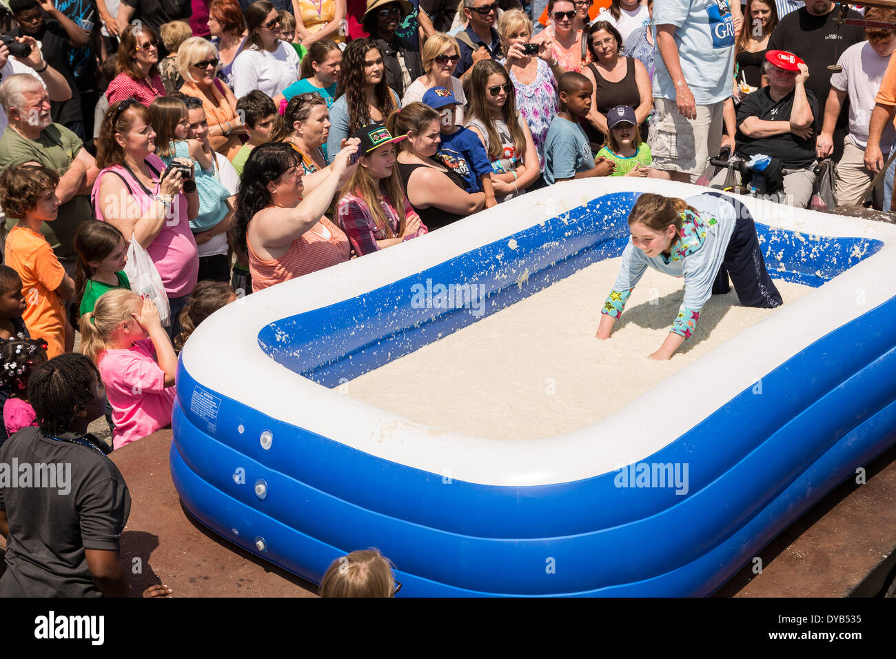 St. South Carolina, USA. 12th Apr, 2014. A young girl dives