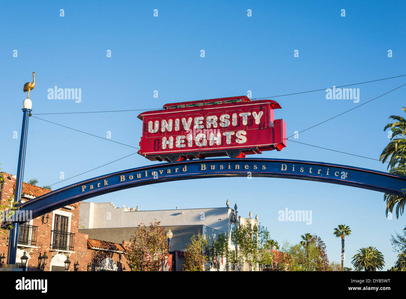 University Heights sign. San Diego, California, United States Stock