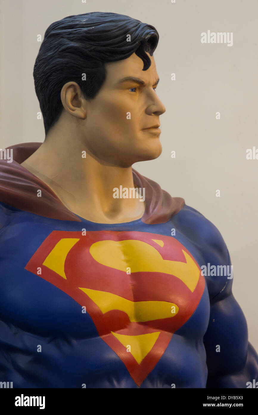 Statue of Superman, Marvel superheroe Stock Photo