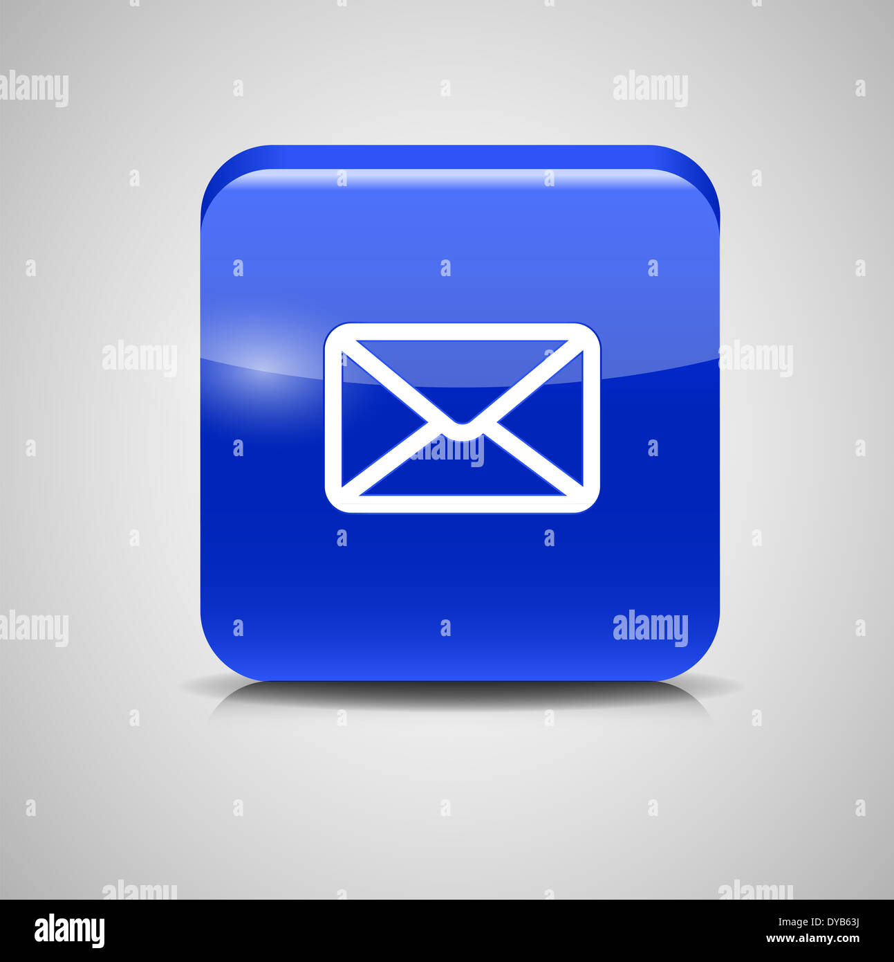 Glass Mail Button Icon. Vector Illustration Stock Photo - Alamy