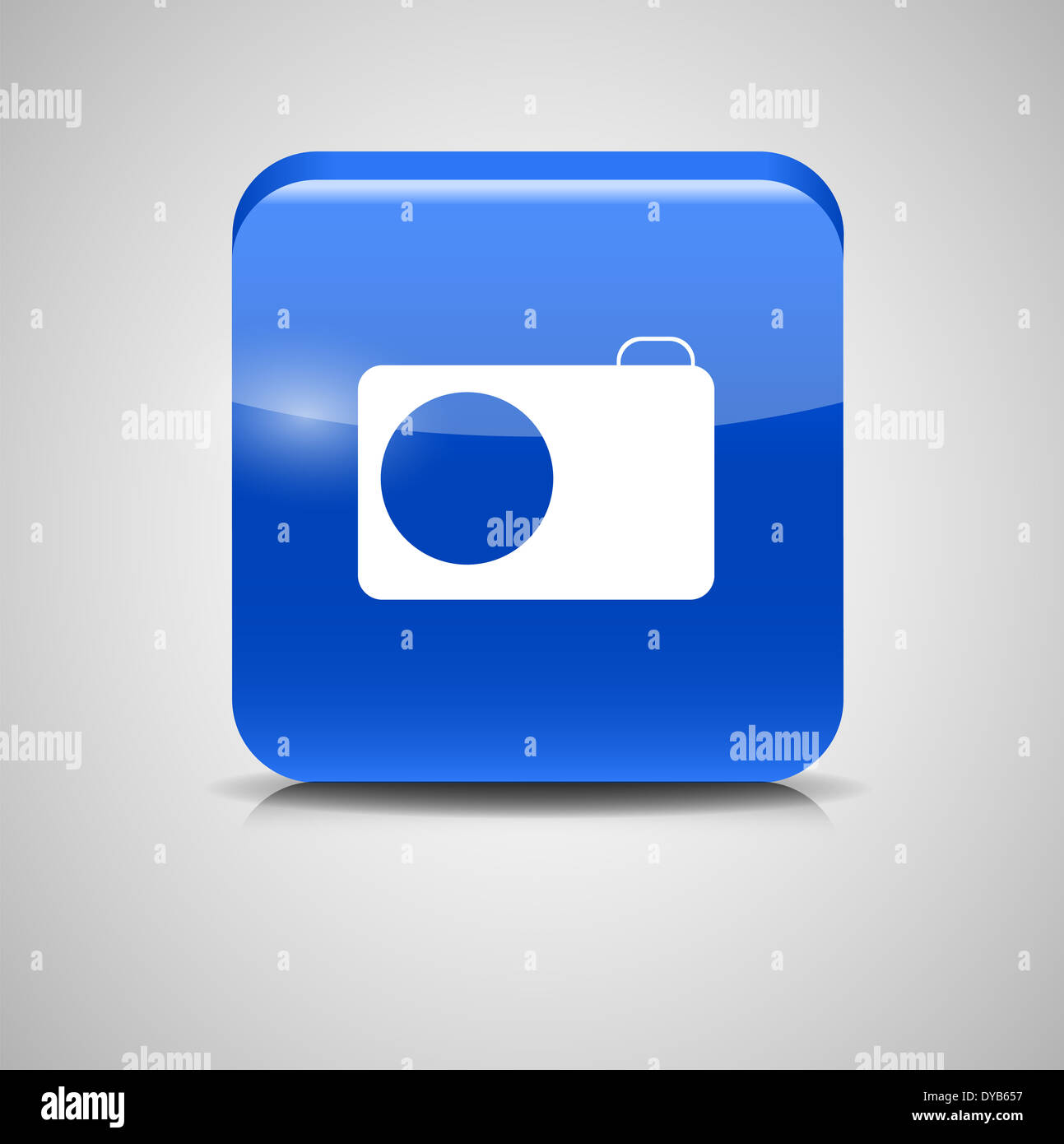 Glass Photo Button Icon . Vector Illustration Stock Photo - Alamy