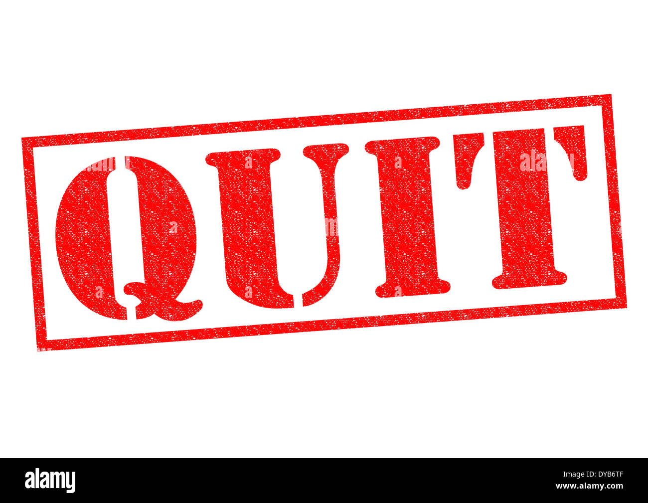 QUIT red Rubber Stamp over a white background. Stock Photo