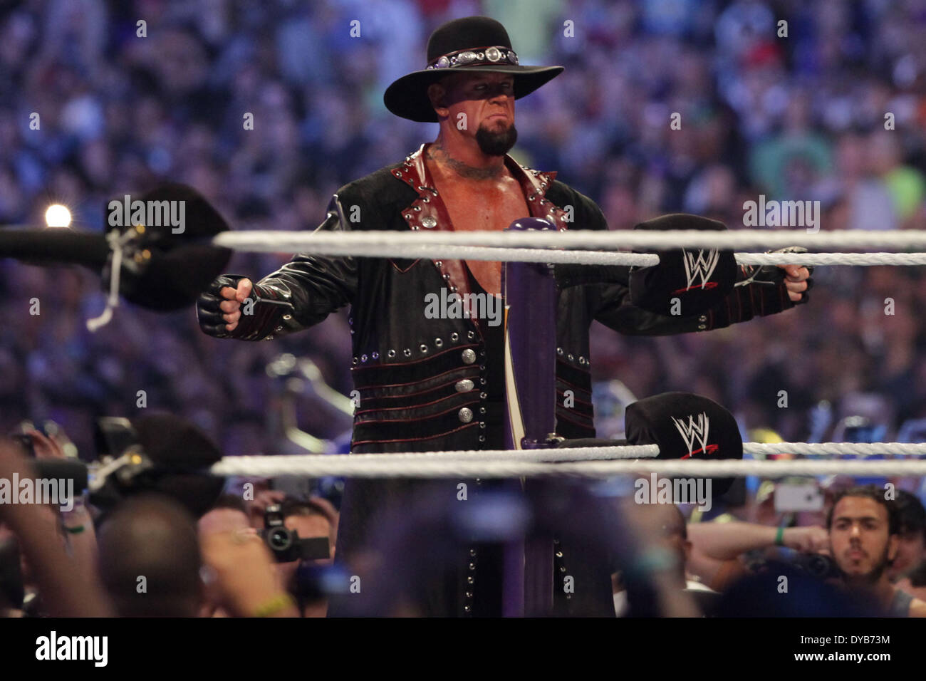 New Orleans, Louisiana, USA. 6th Apr, 2014. THE UNDERTAKER enters the ring  during Wrestlemania 30 at the BMW Super Dome. © Matt Roberts/ZUMA  Wire/ZUMAPRESS.com/Alamy Live News Stock Photo - Alamy