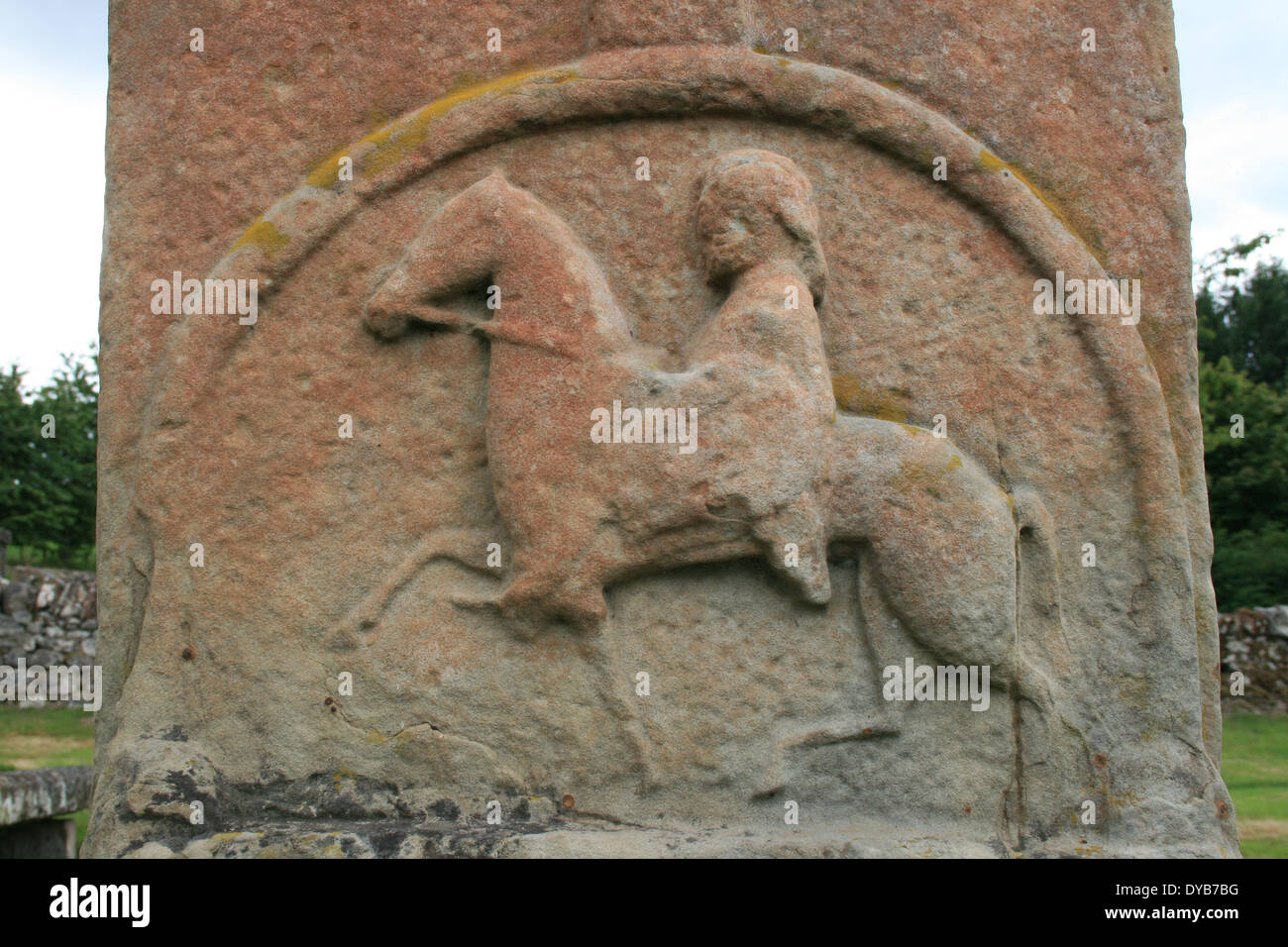 Pictish Horseman at Edderton Stock Photo