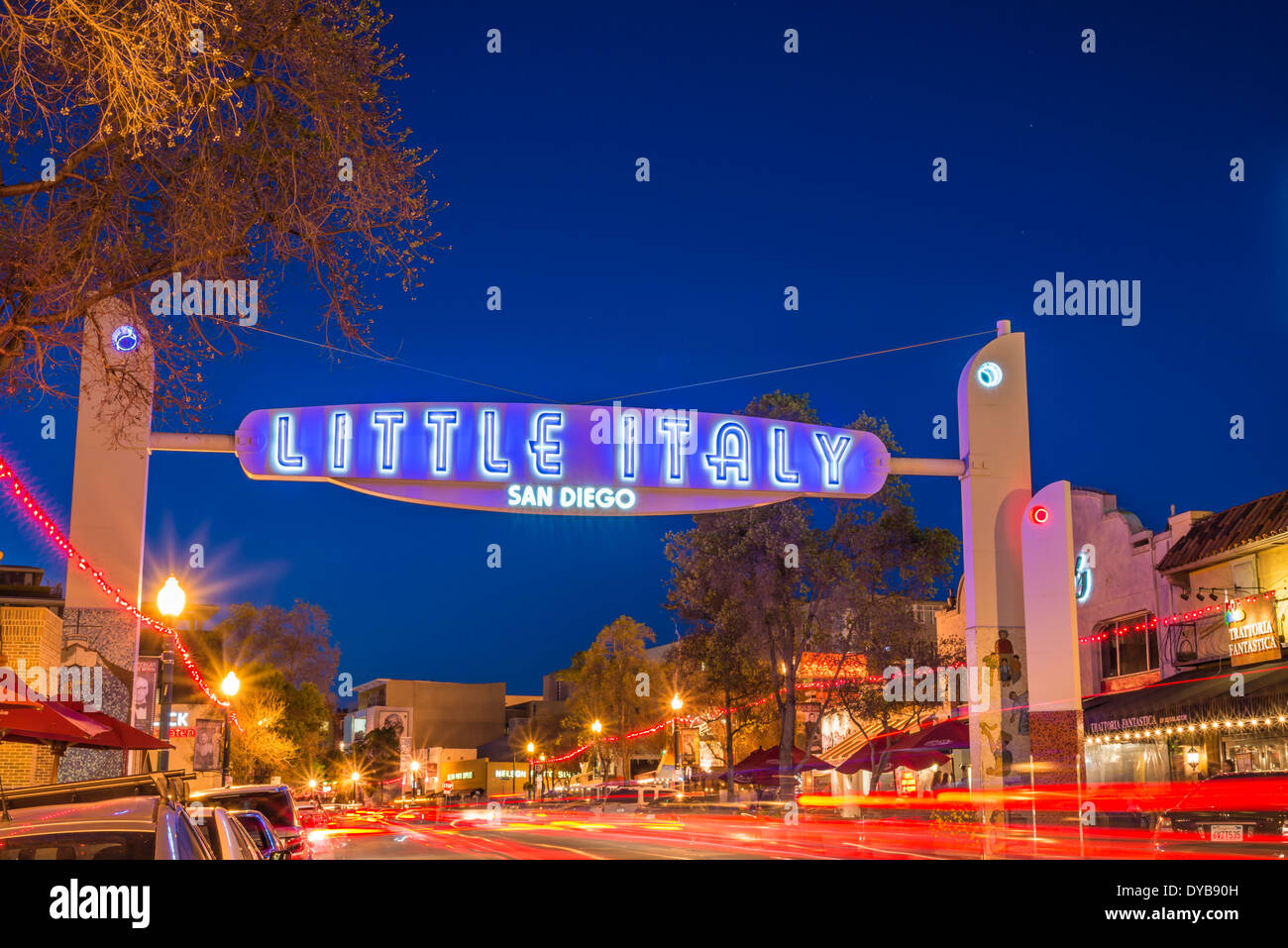 Little Italy Sign located on India Street. San Diego, California, United States. Stock Photo