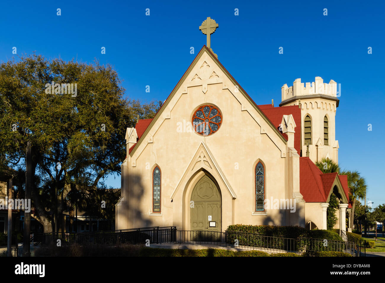 Historic St. Peter's Episcopal Church in Fernandina Beach on Amelia Island in Florida. Stock Photo