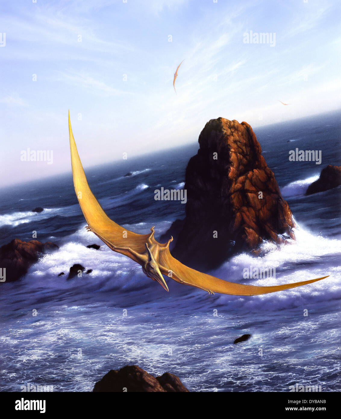 Pterodactyl or Pteranodon flying over the ocean, Stock Photo, Picture And  Low Budget Royalty Free Image. Pic. ESY-061325401
