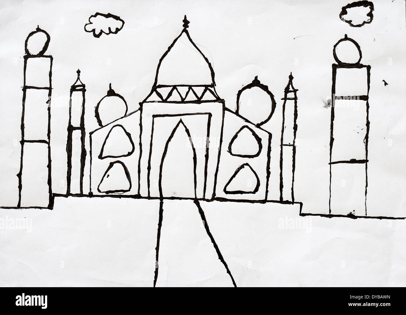 Childrens' artwork: Taj Mahal Stock Photo