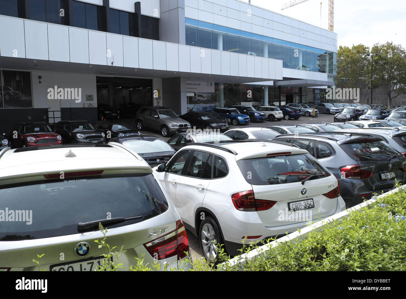 BMW cars for sale at a sydney dealership in australia Stock Photo