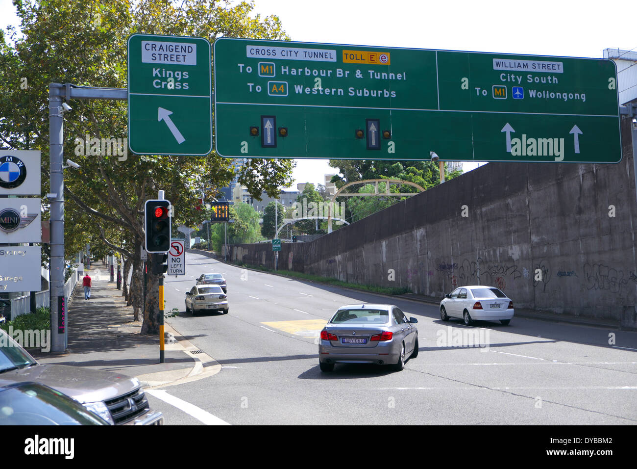 approach to cross city tunnel from vaucluse,sydney,nsw,australia Stock Photo